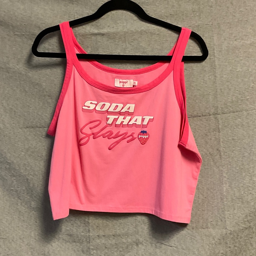 Pepsi Pink Graphic Crop Top